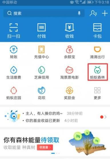 支付宝蚂蚁森林如何给好友浇水
