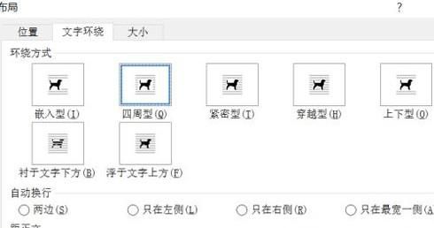 word中图片环绕的方式