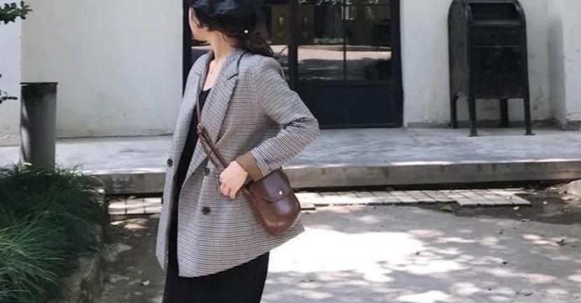 千鸟格西装外套怎么搭配