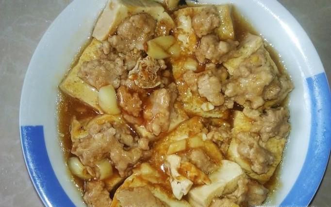 肉末焖豆腐的做法