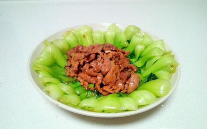 鸡肝扒油菜的家常做法