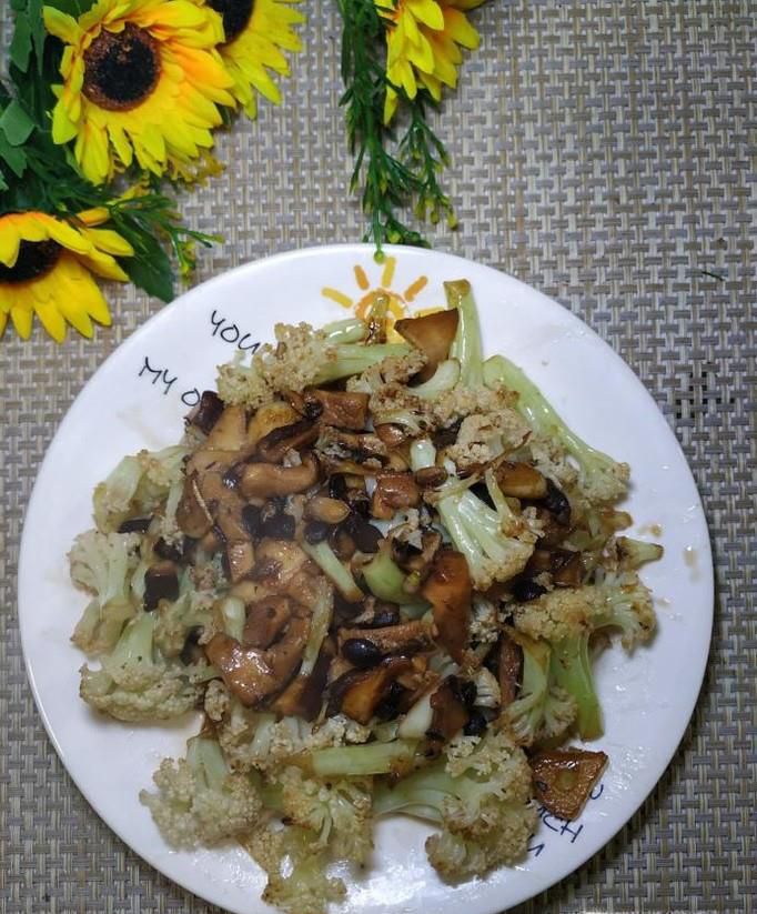 怎样做美味的豆豉香菇炒花菜？
