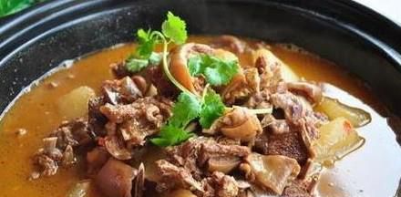 萝卜炖狗肉的作法