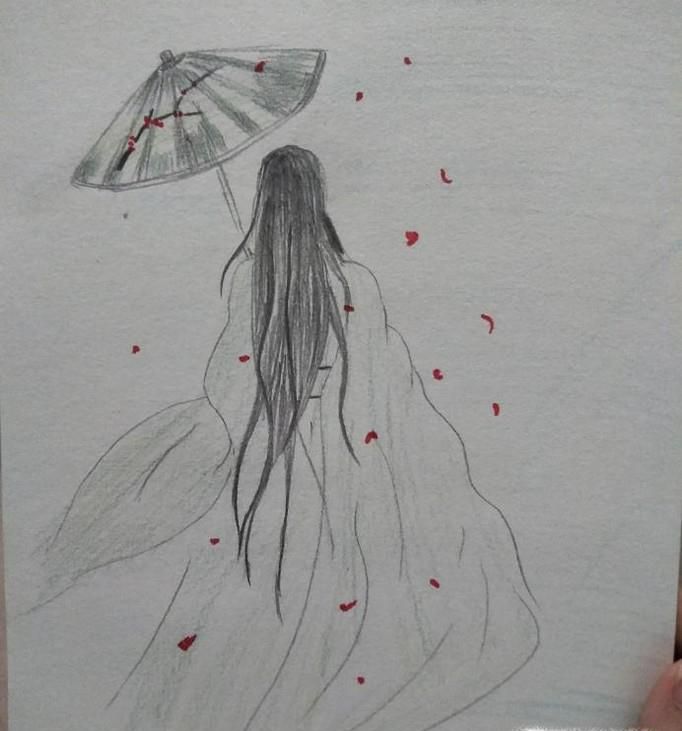 蜡笔画美人的画法