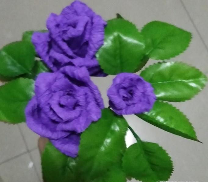 dry皱纹纸玫瑰花的制作