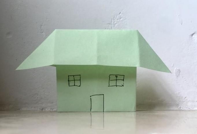 手工折纸房子,简单的漂亮立体小房子的折法图解