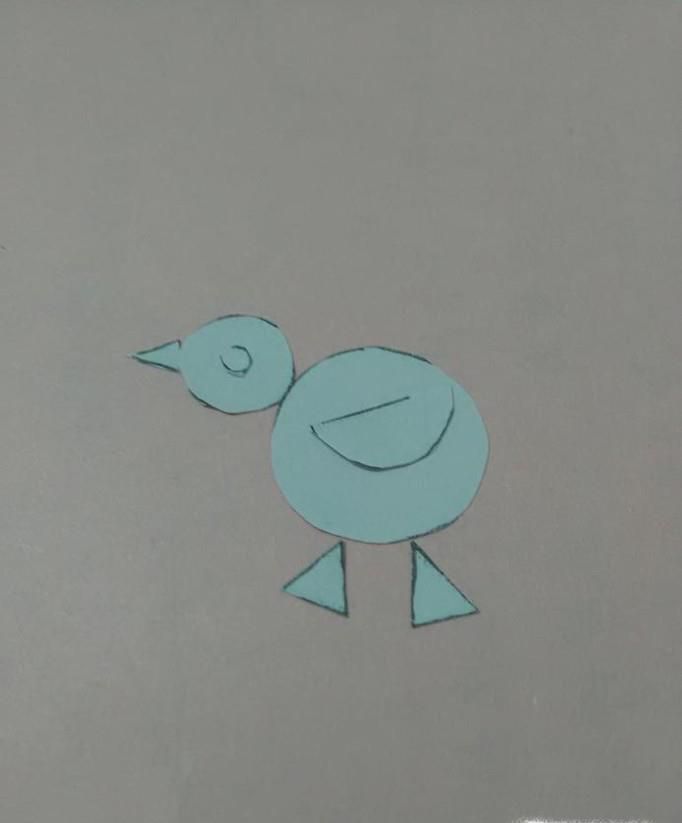 图形拼贴——小鸡手工