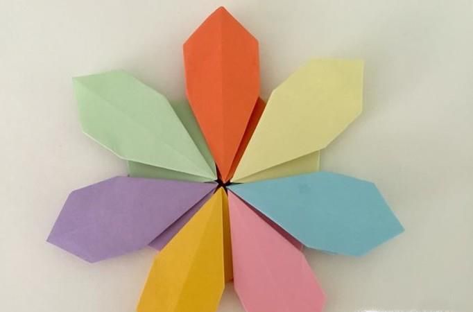 儿童手工折纸七叶花 简单的花朵折纸步骤图解