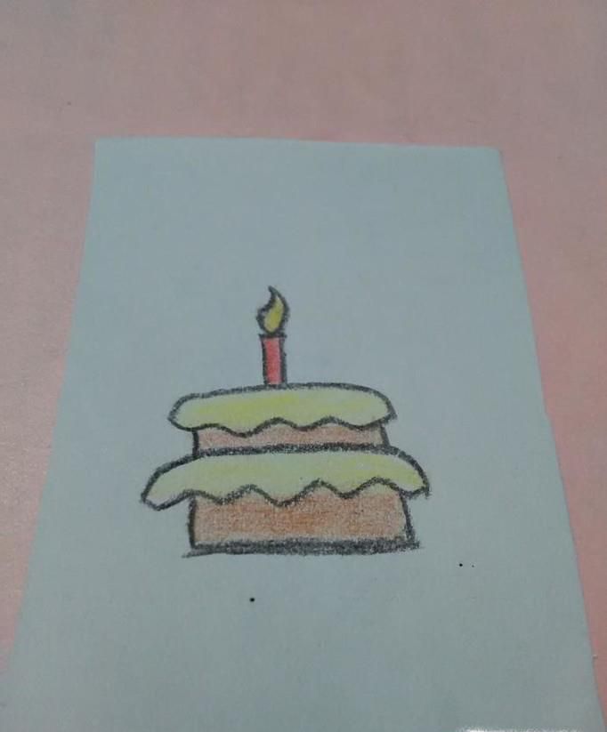 生日蛋糕用简笔怎么画好看