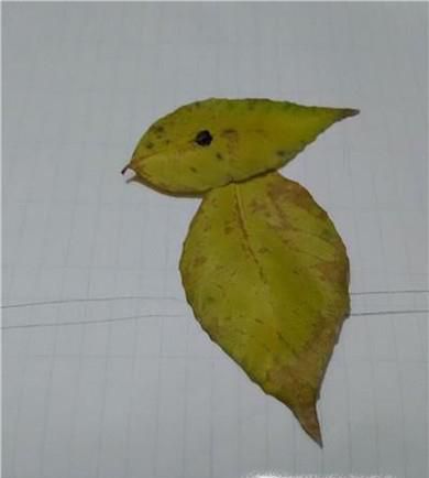 创意树叶贴画教程