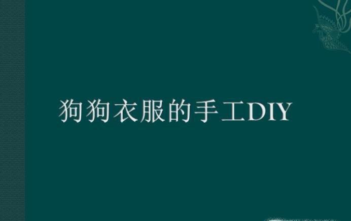 狗狗衣服的手工DIY