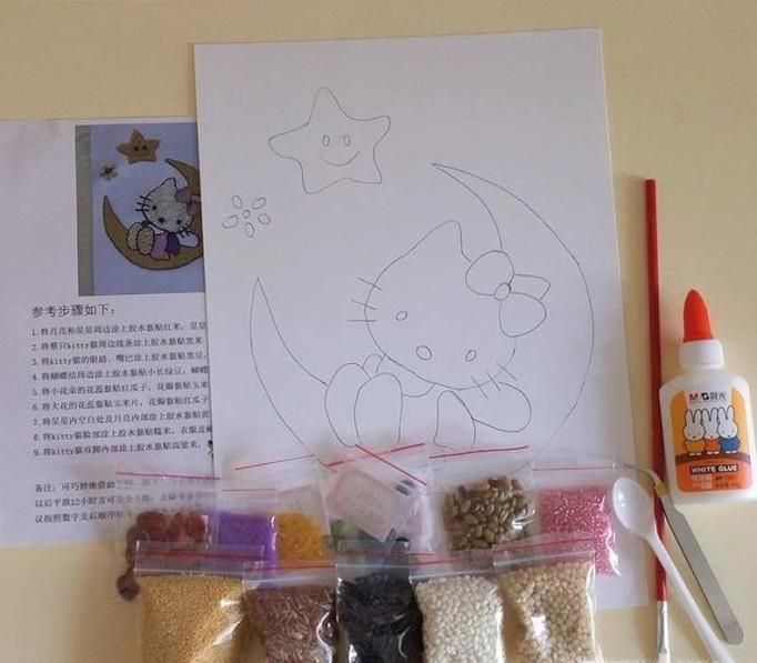 儿童豆贴画我来教你做