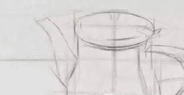 素描不锈钢茶壶的画法