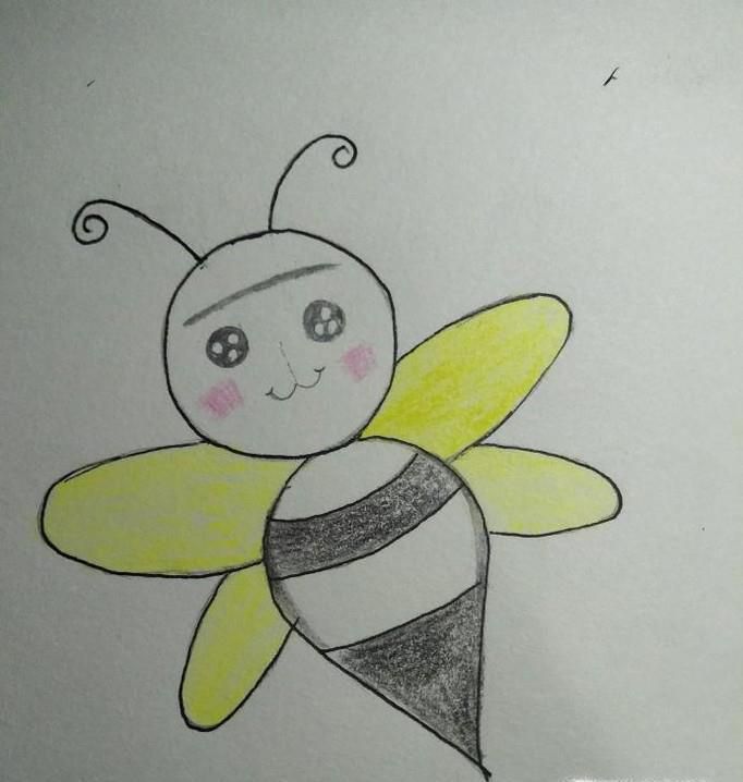 小学生简体画蜜蜂的画法