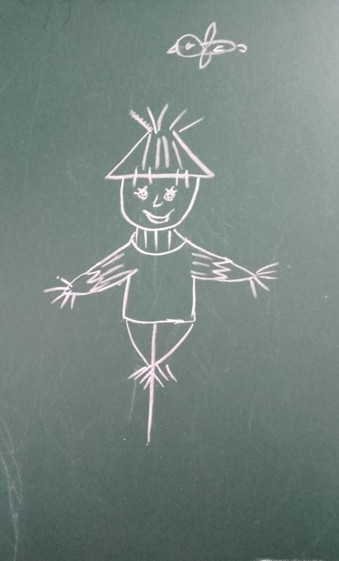儿童简笔画稻草人怎么画