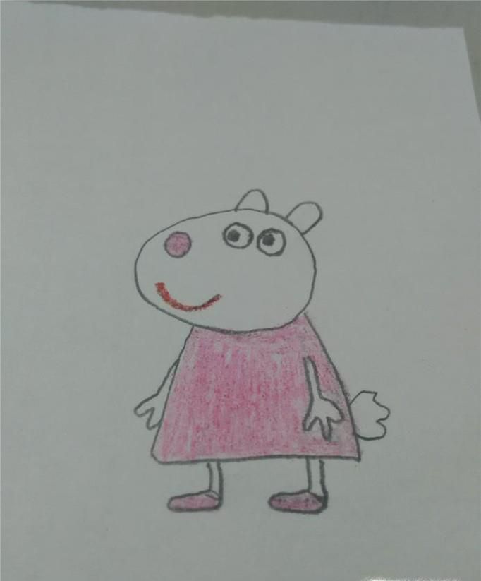 多妈简笔画小猪佩奇中的小羊苏西
