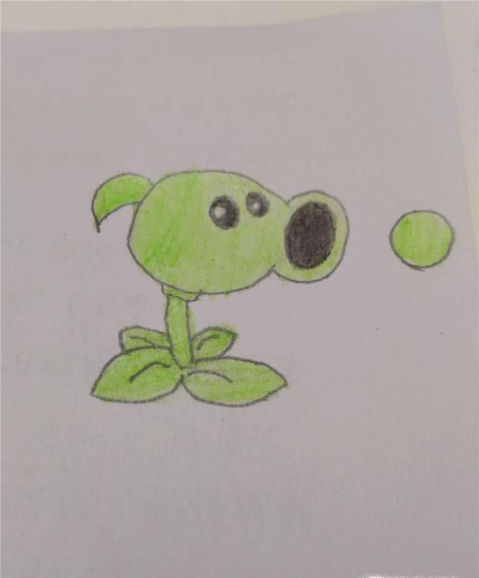 植物大战僵尸里的豌豆射手怎么画