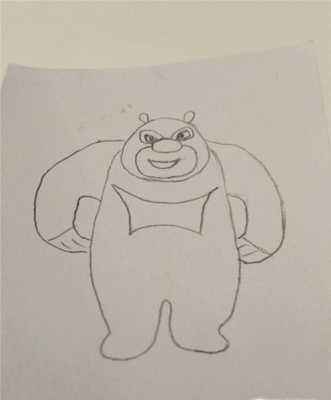 如何画一只熊出没里的熊大