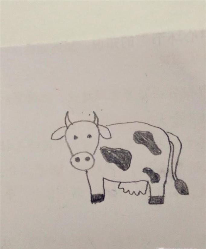 (儿童简笔画)怎么画奶牛