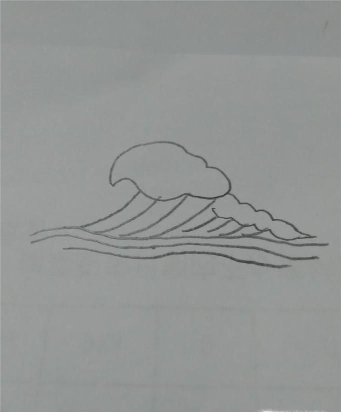 简笔画大海浪花的画法