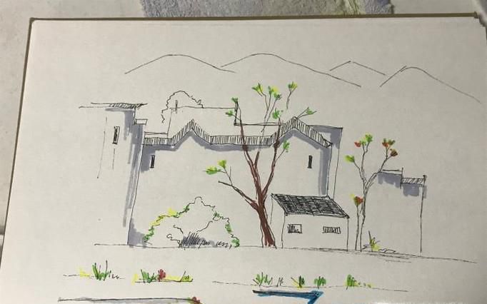 如何绘制徽派建筑速写?
