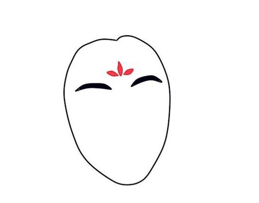 额头上的花怎么画