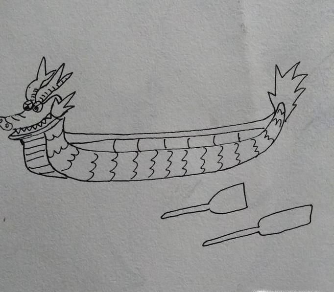 端午节龙舟简单画法
