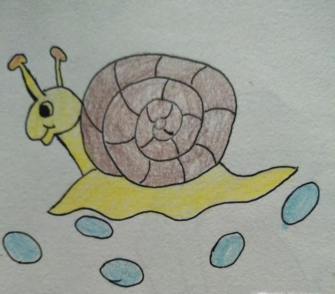 简笔画小蜗牛画法