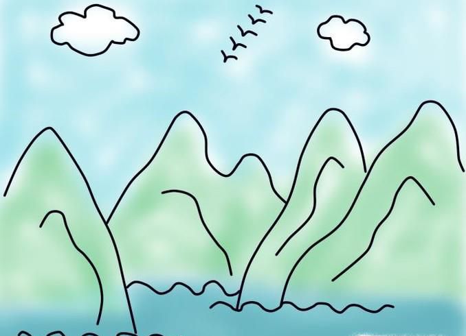 简笔画山水风景是怎么画的