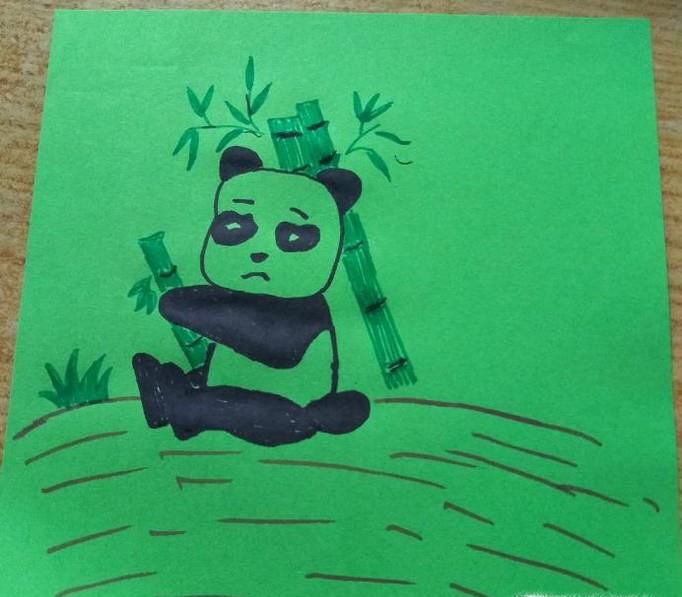 小学生水彩画熊猫画法教程