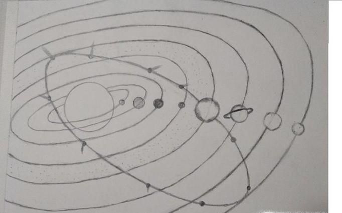八大行星简笔画示意图图片