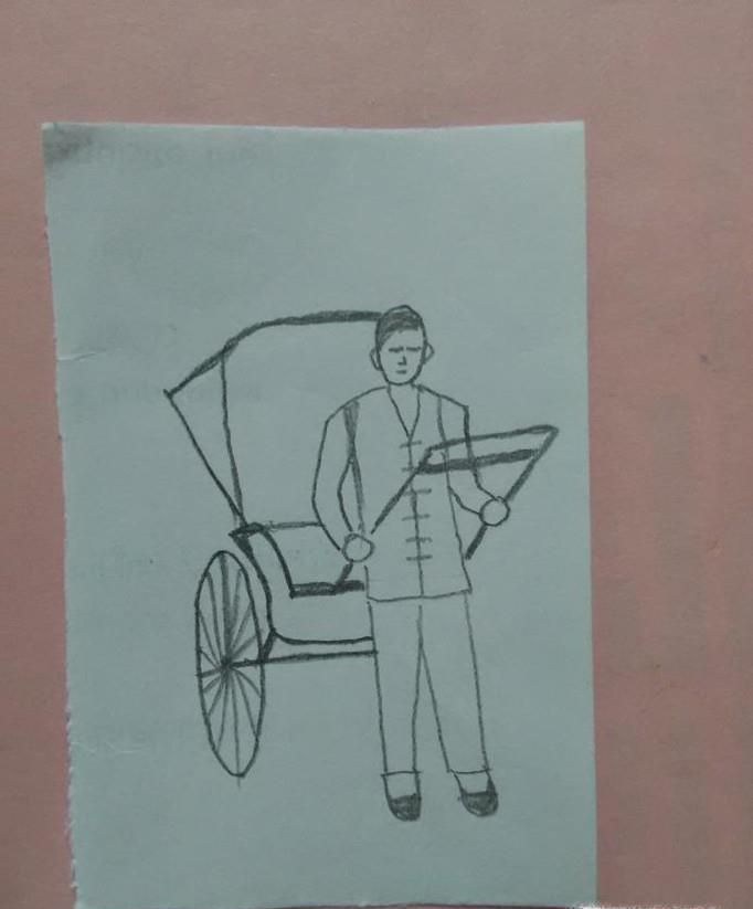 骆驼祥子拉车简笔画怎么画