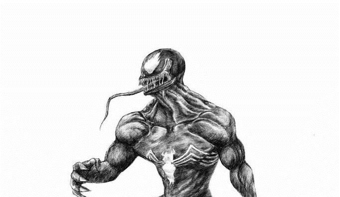 如何画毒液(蜘蛛侠)——加菲的吃货生活