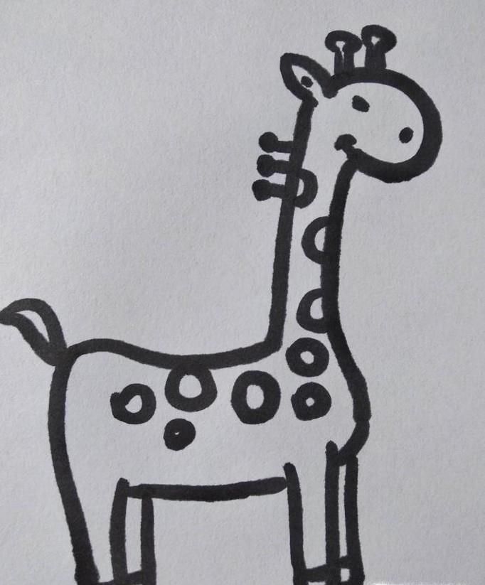 长颈鹿的简笔画怎么画?如何画长颈鹿的简笔画?