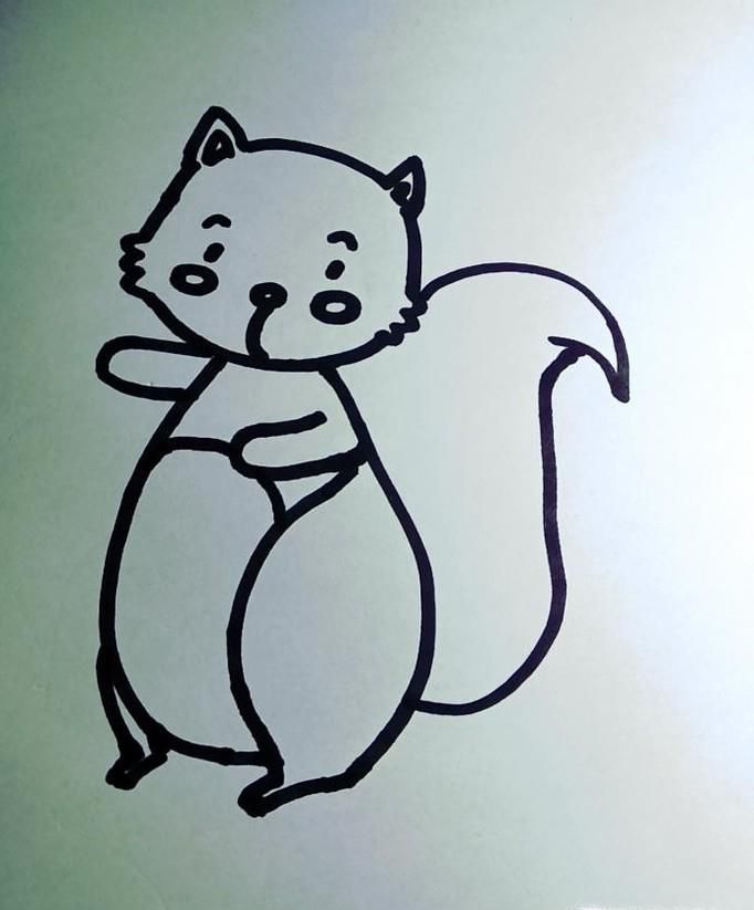 活泼可爱小松鼠的简笔画怎么画?