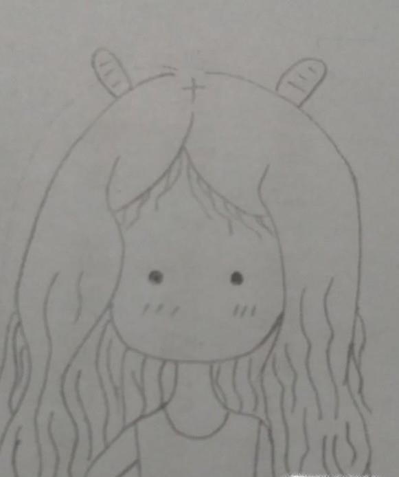 手帐绘画  可爱的馒头脸大波浪女孩  步骤教程