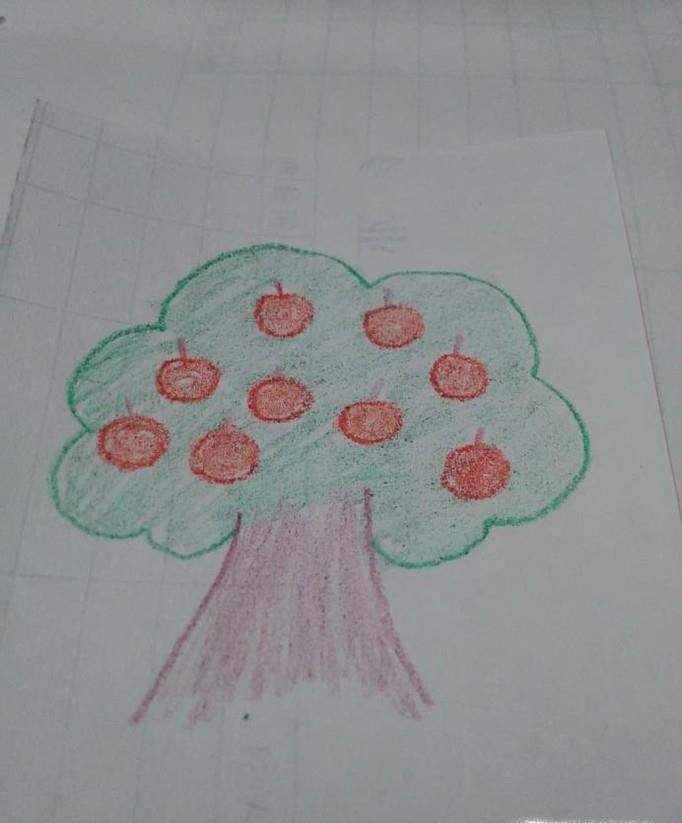 如何画出苹果树?