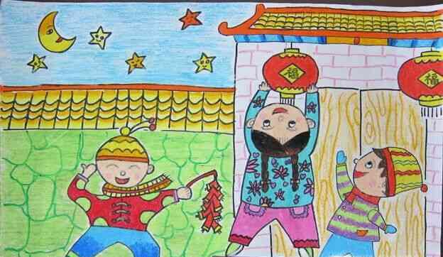 过春节的儿童画怎样画?